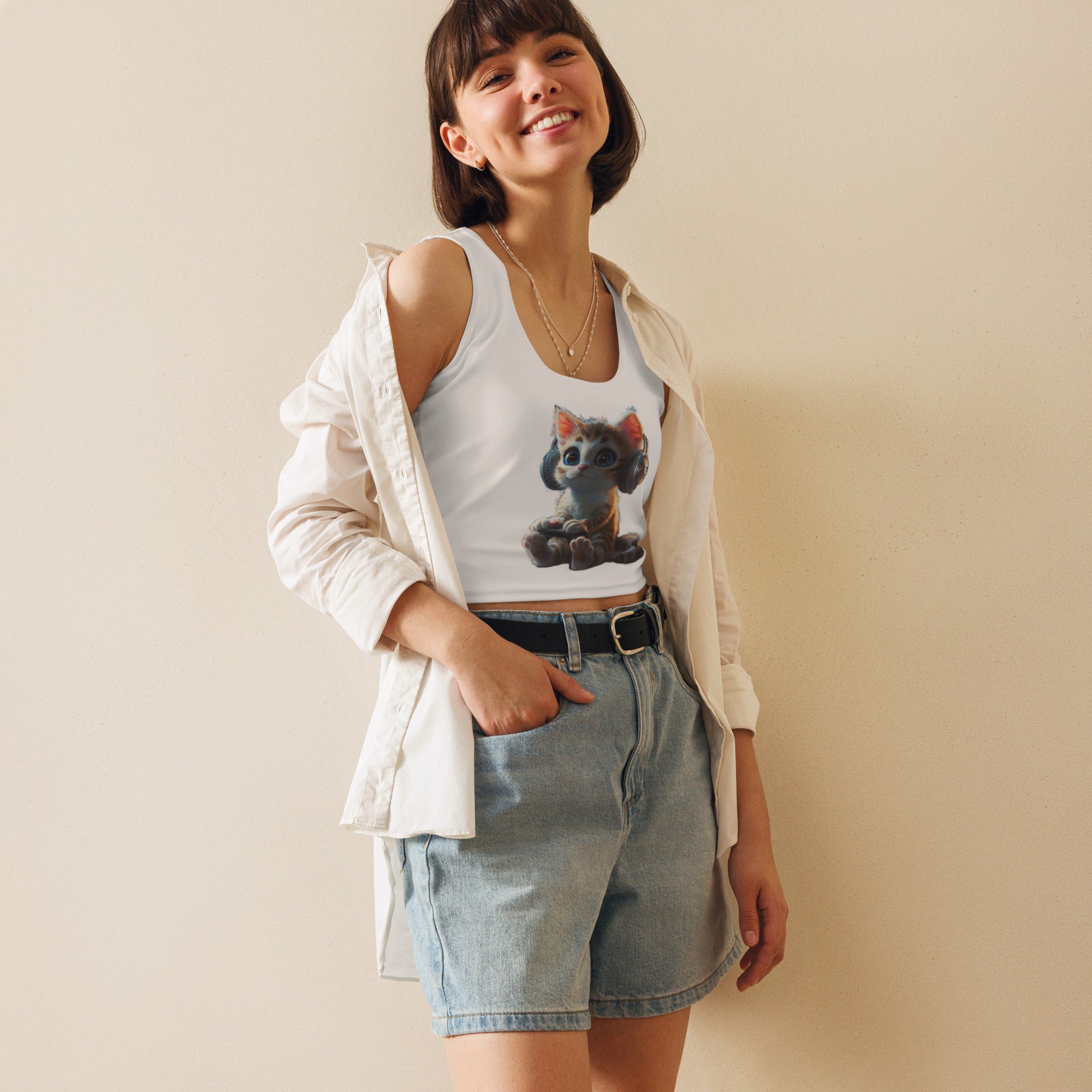 Happy Feet Kitty Crop Top