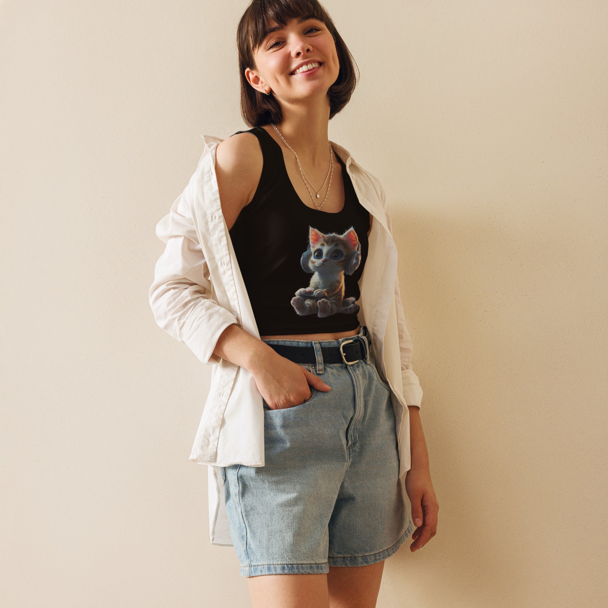 Happy Feet Kitty Crop Top