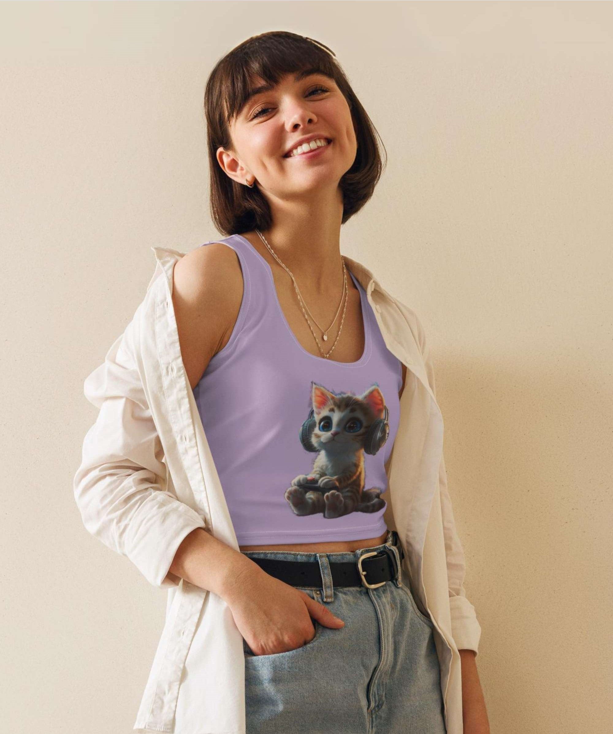 Happy Feet Kitty Crop Top