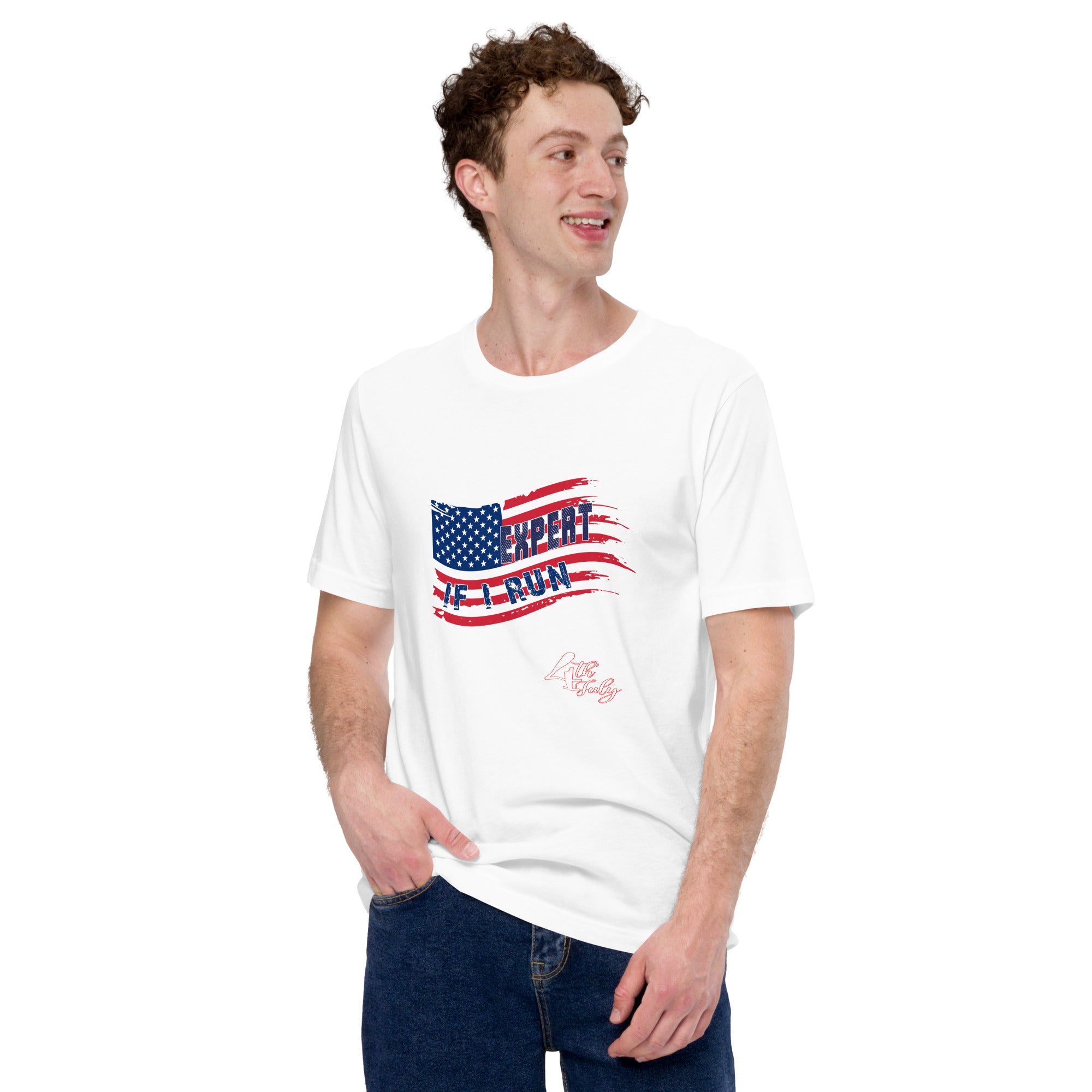 Men's Fireworks Expert American Flag T-shirt